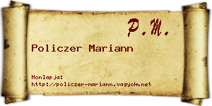 Policzer Mariann névjegykártya